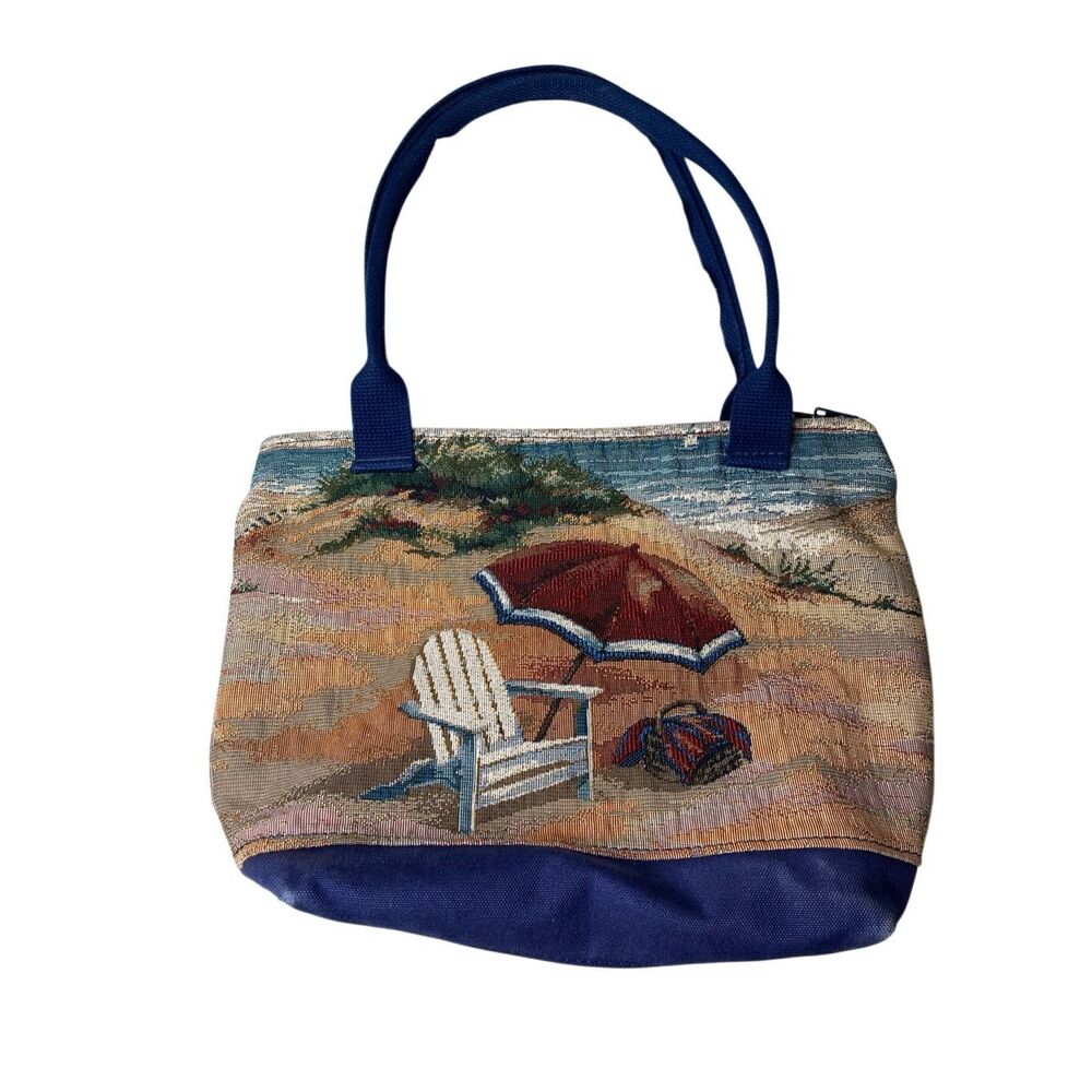 An Omar Original Sanibel Island Beach Tapestry Tote Bag Coastal Zip Michigan